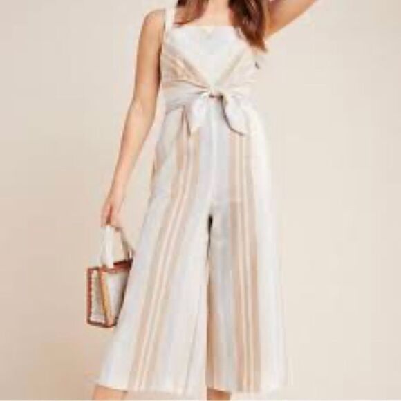 Anthropologie stripe linen Savannah jumpsuit - Picture 1 of 6